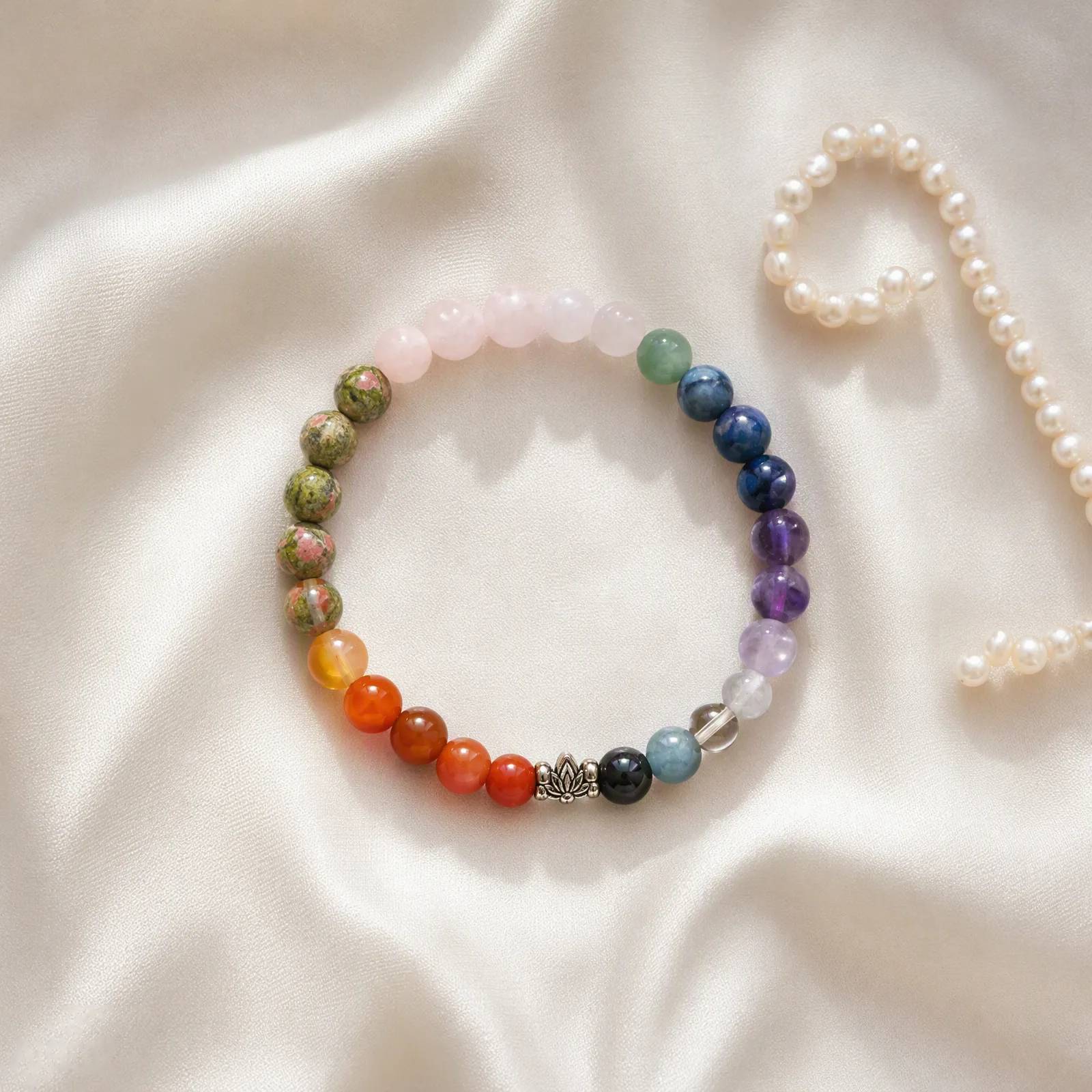 Natural Stone Beaded Bracelet —  bracelets