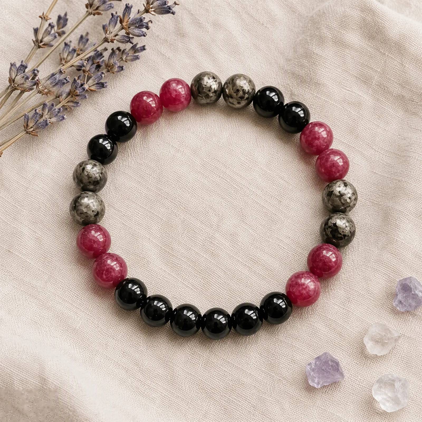 Natural Stone Beaded Bracelet —  bracelets