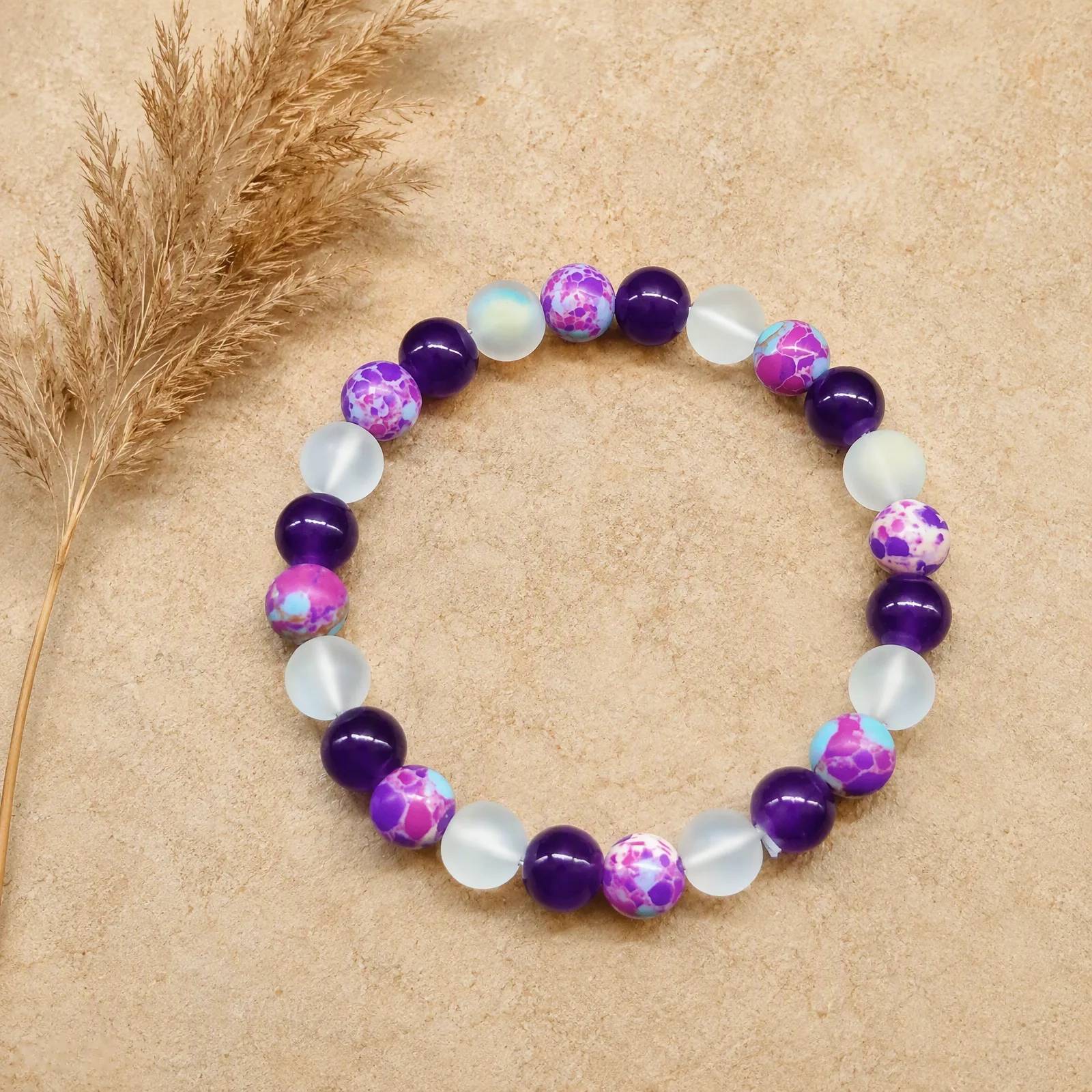 Natural Stone Beaded Bracelet — Stretch —  bracelets