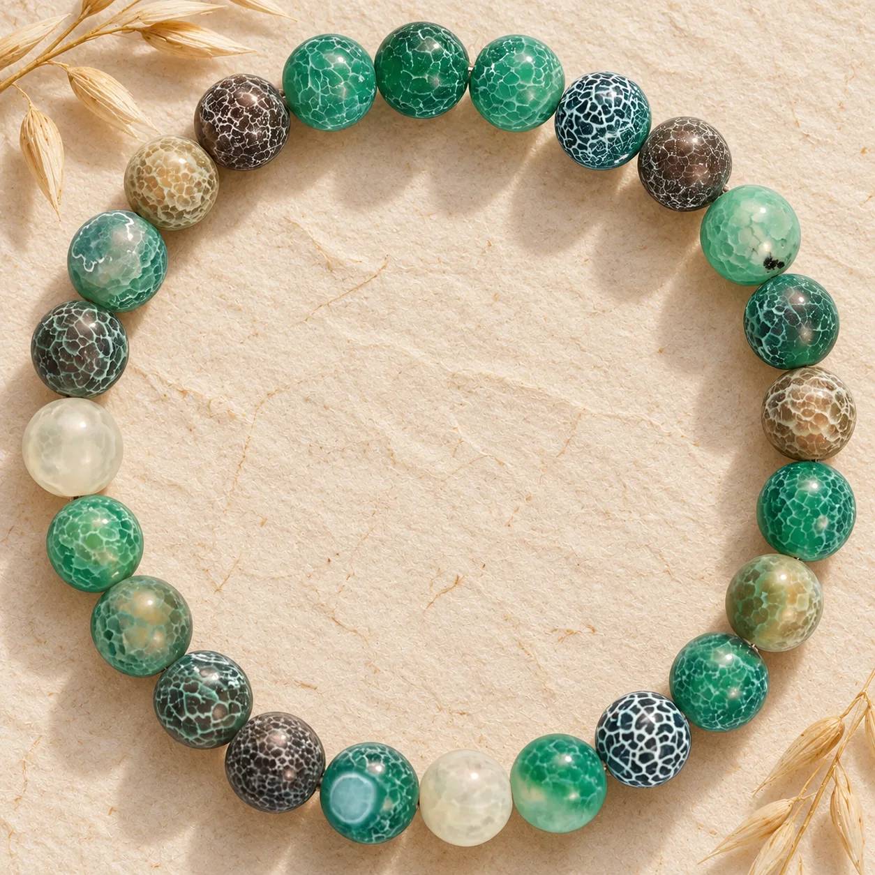 Green Aventurine & Agate Beaded Bracelet — Green Aventurine, Agate bracelets