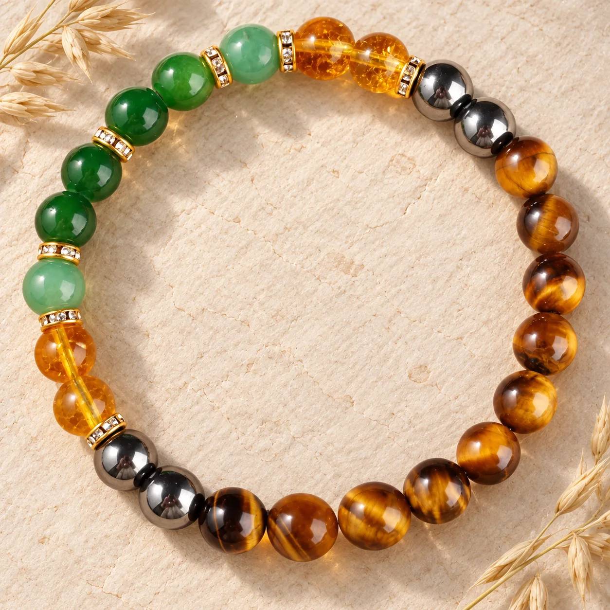 Tiger Eye & Citrine Beaded Bracelet — Tiger Eye, Citrine bracelets