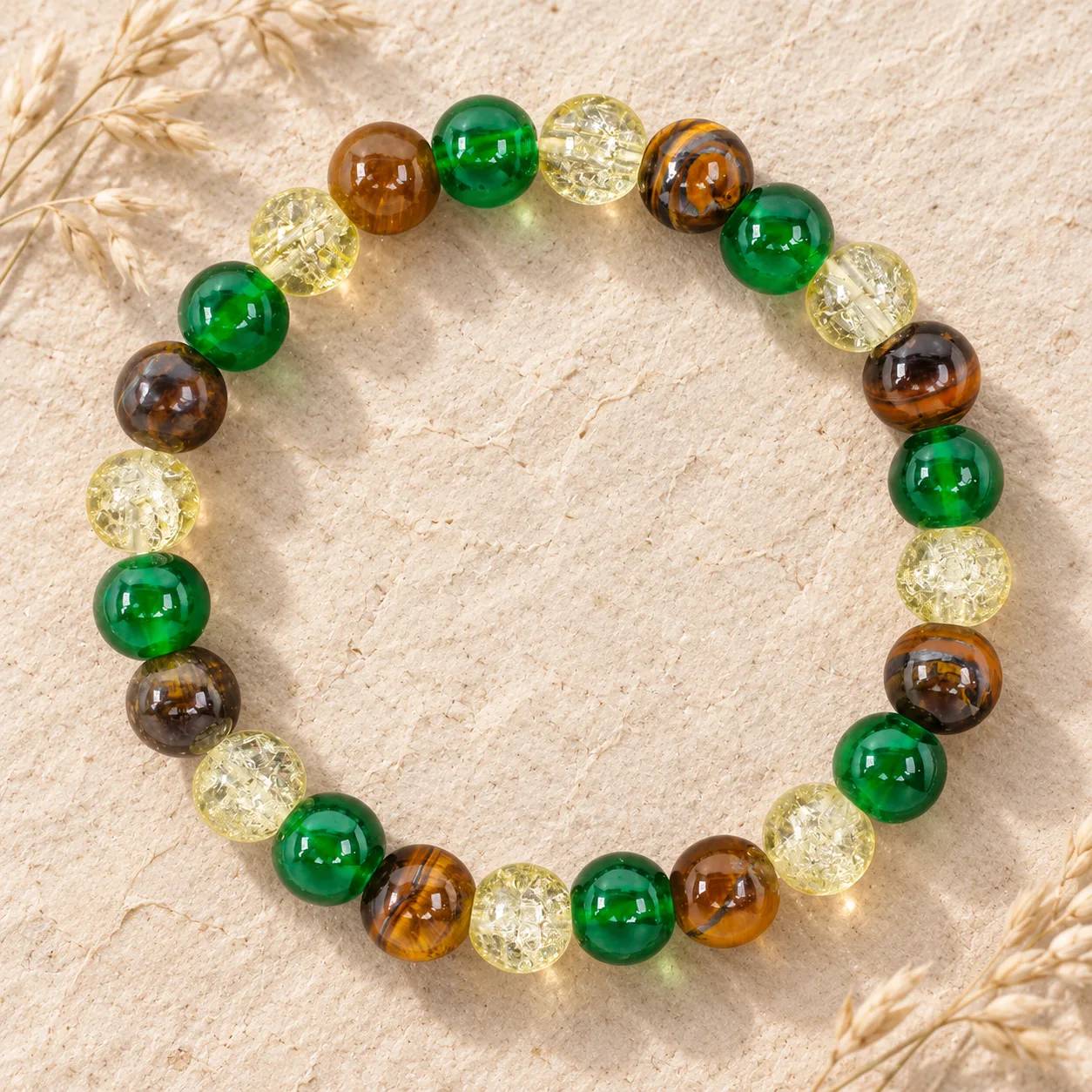 Tiger Eye Beaded Bracelet — Unisex Handmade — Tiger Eye bracelets