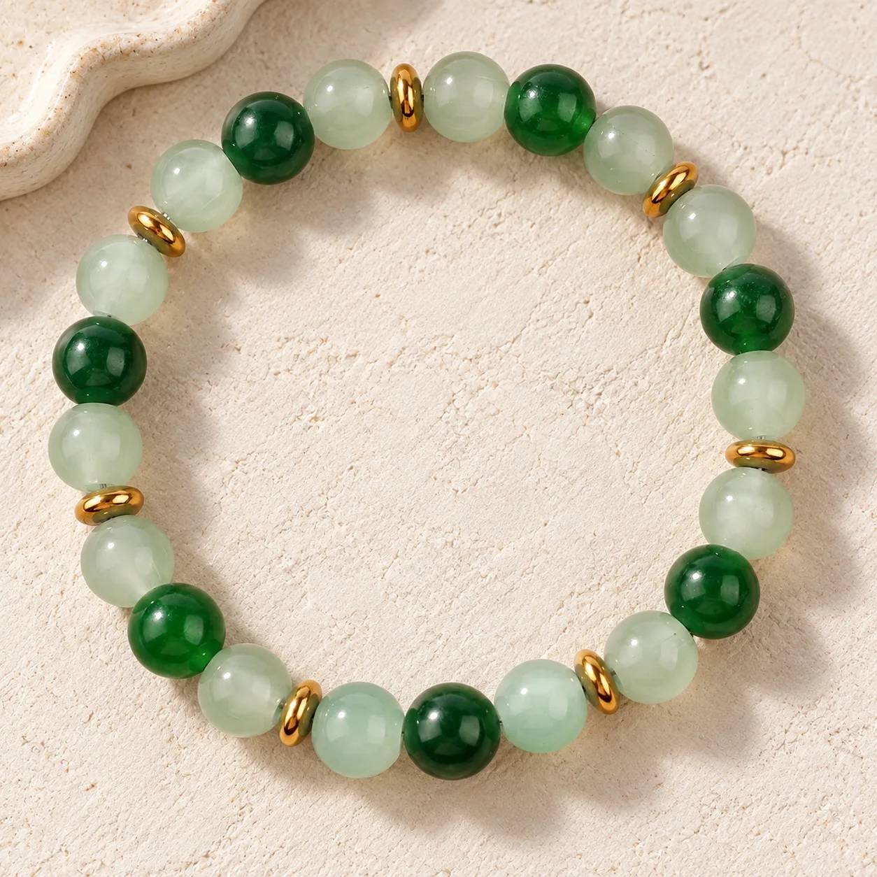 Green Aventurine & Agate & Aventurine Beaded Bracelet — Green Aventurine, Agate, Aventurine bracelets