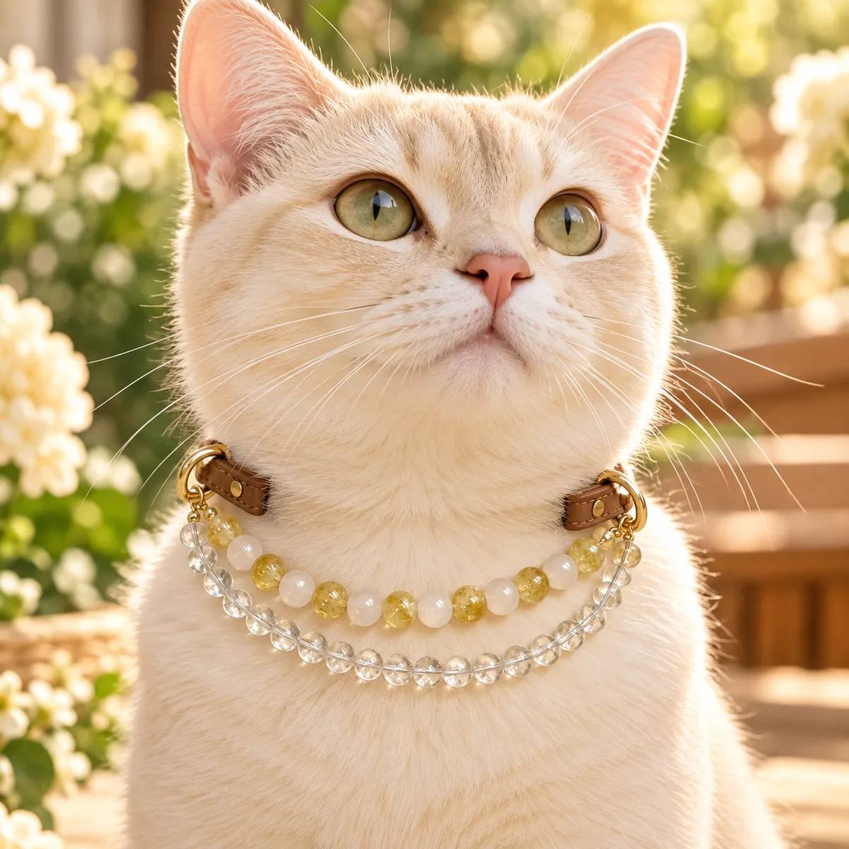 Golden Crystal Double-Layer Pet Collar —  pet crystals