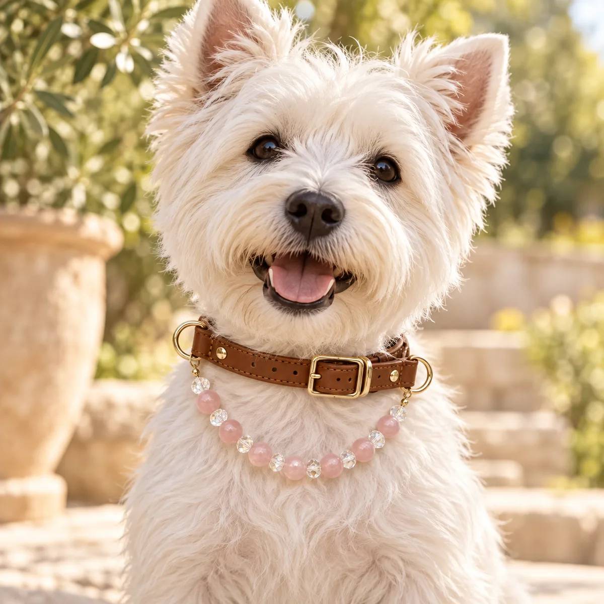 Pink Crystal Pet Collar —  pet crystals