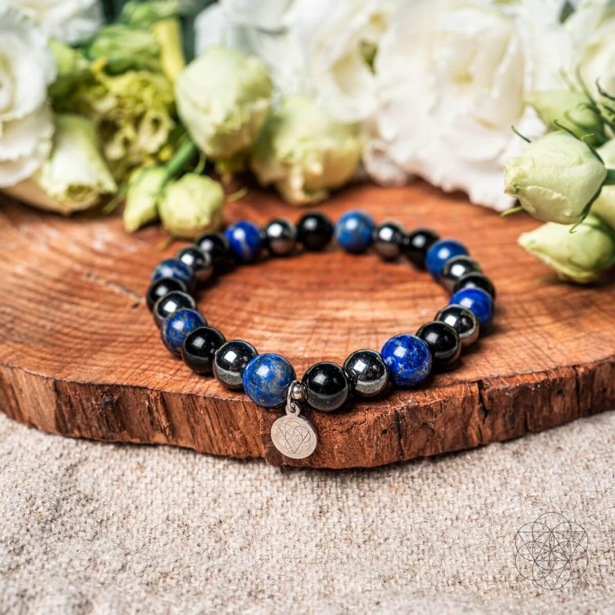 The Energy-Shield Bracelet — Lapis & Onyx — Lapis Lazuli bracelets