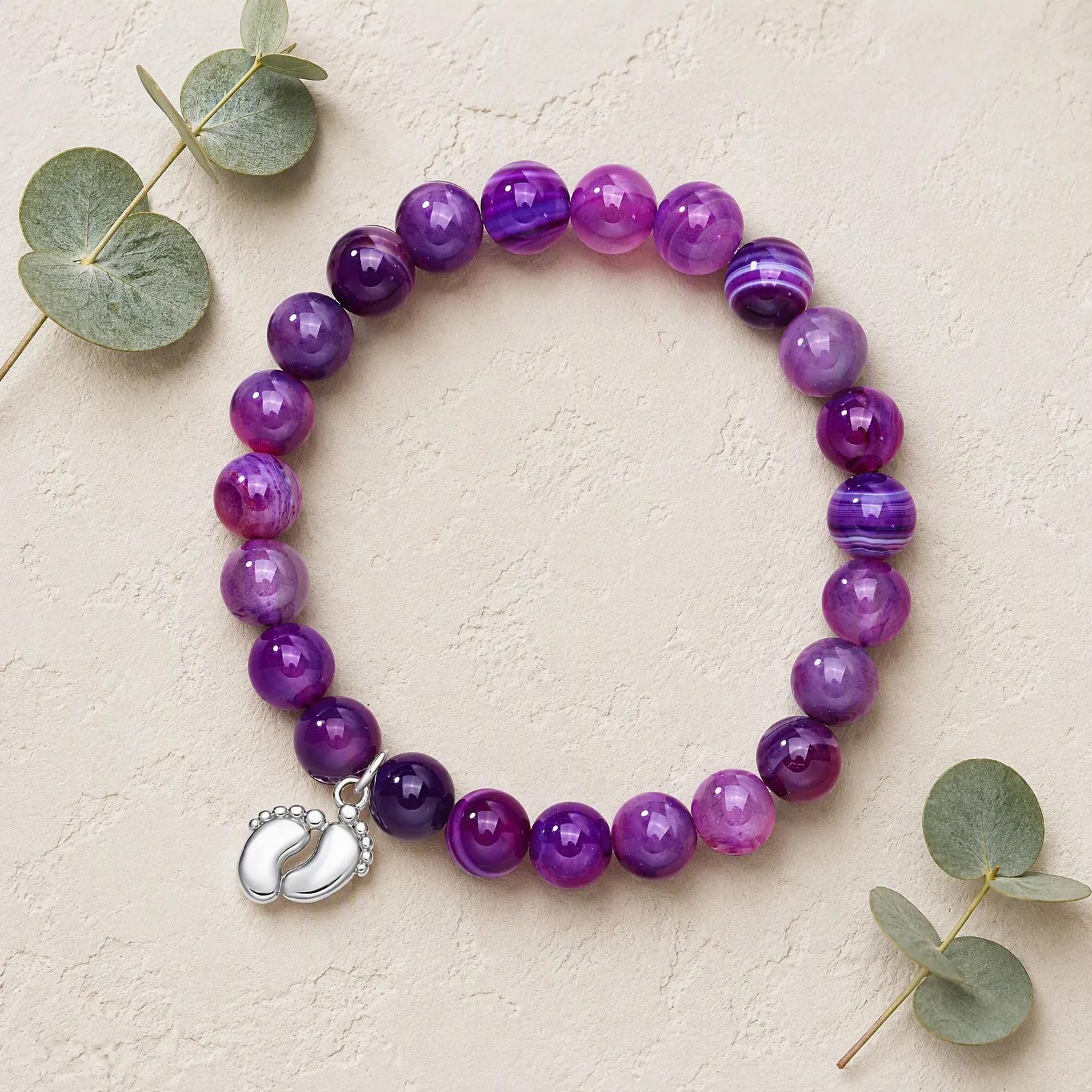 Lapis Lazuli & Purple Agate & Rhodonite Beaded Bracelet — Friendship view 3