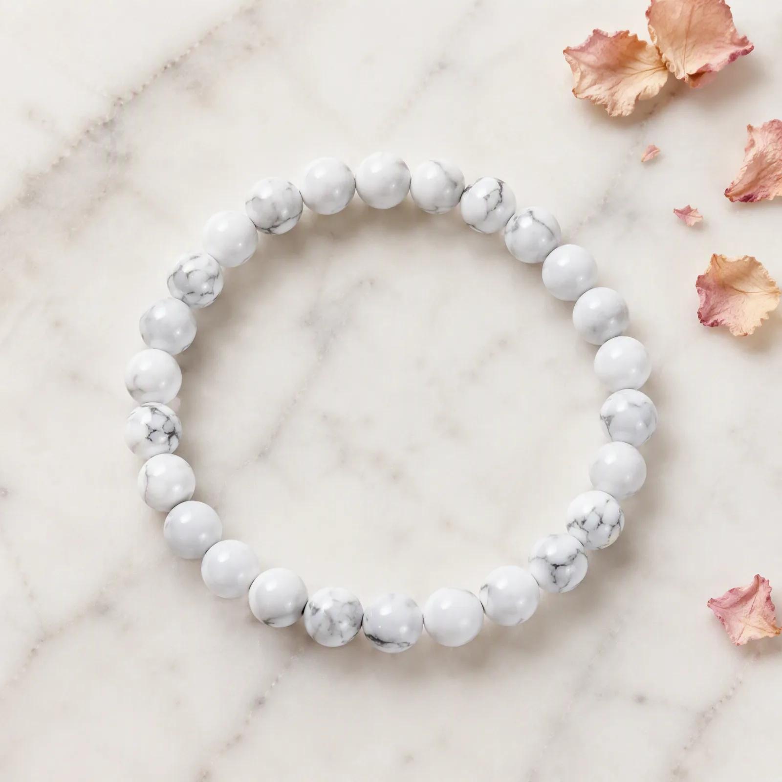 White Turquoise Beaded Bracelet — Friendship view 3