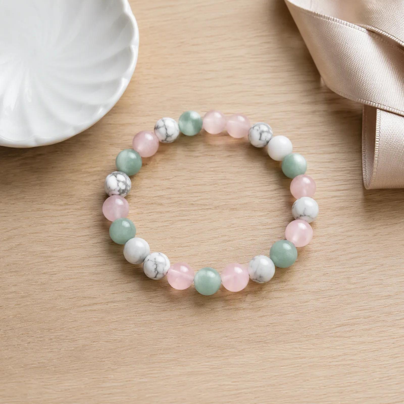 Amethyst & Citrine & Rose Quartz Beaded Bracelet view 3