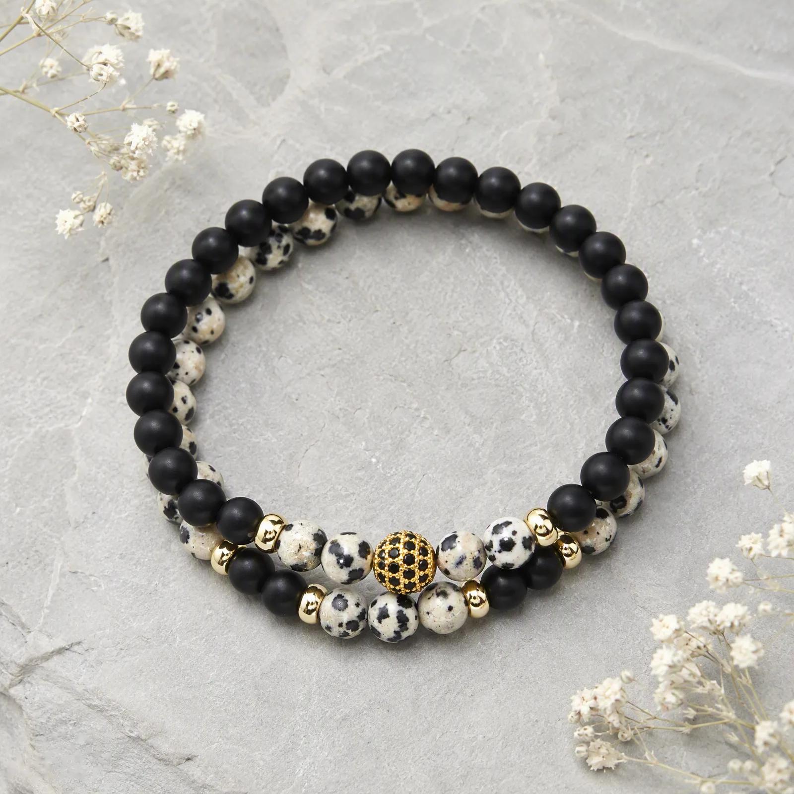 Agate Beaded Bracelet — Stretch Set view 3