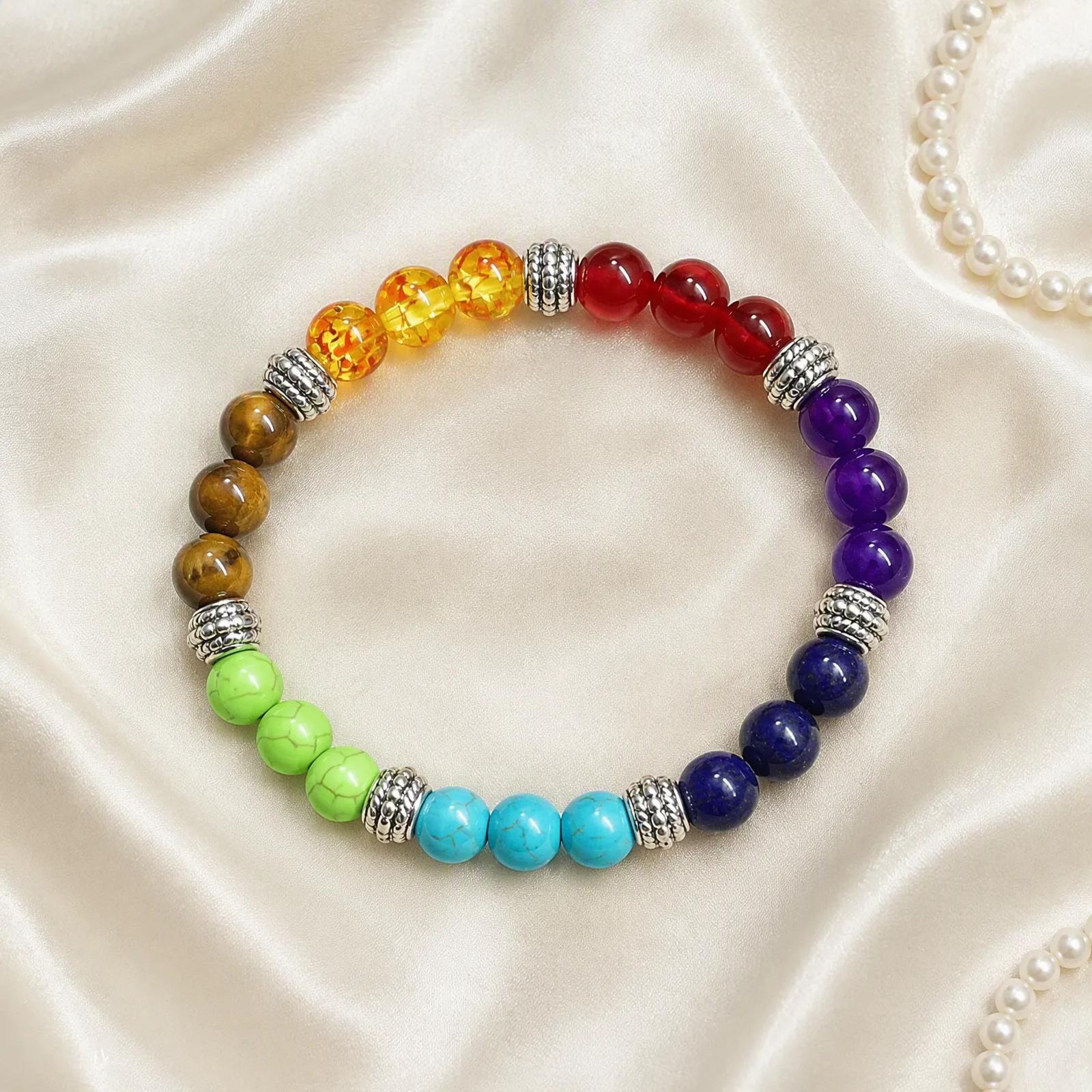 Lava Stone & Agate Beaded Bracelet — Handmade view 3