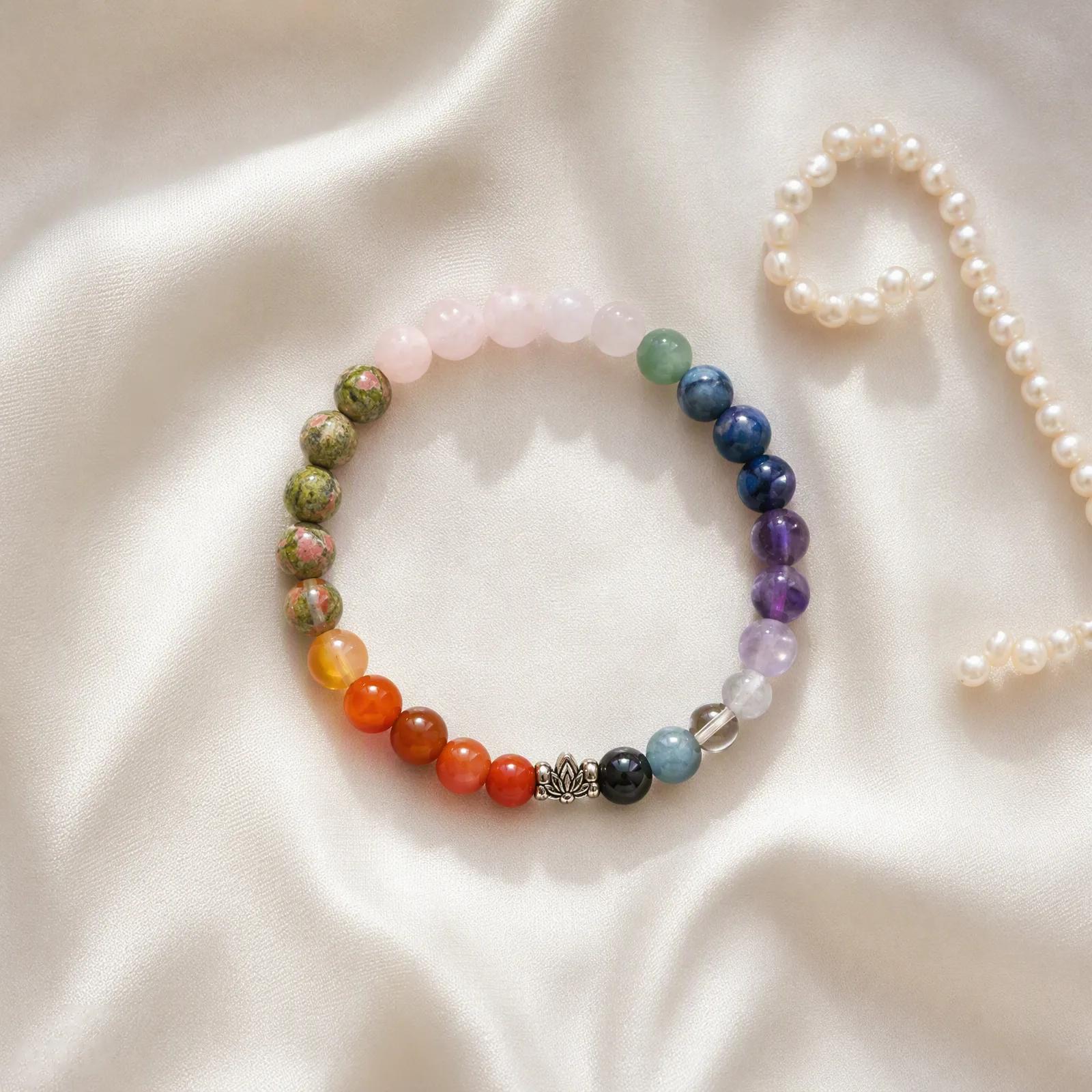Natural Stone Beaded Bracelet — genuine  crystal, Imported origin