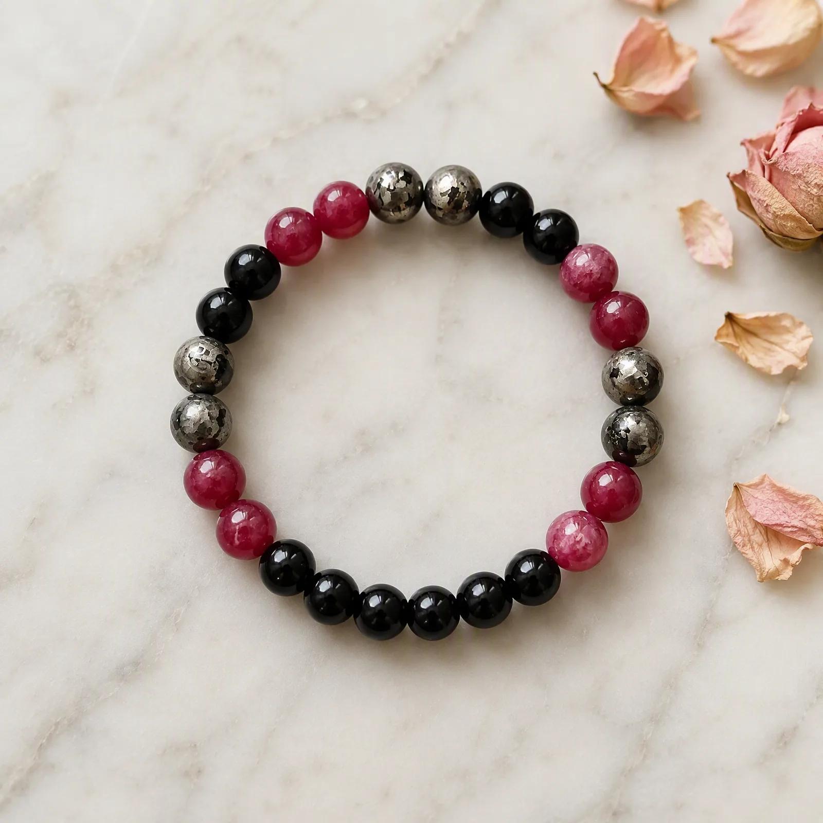Natural Stone Beaded Bracelet — Punk view 4