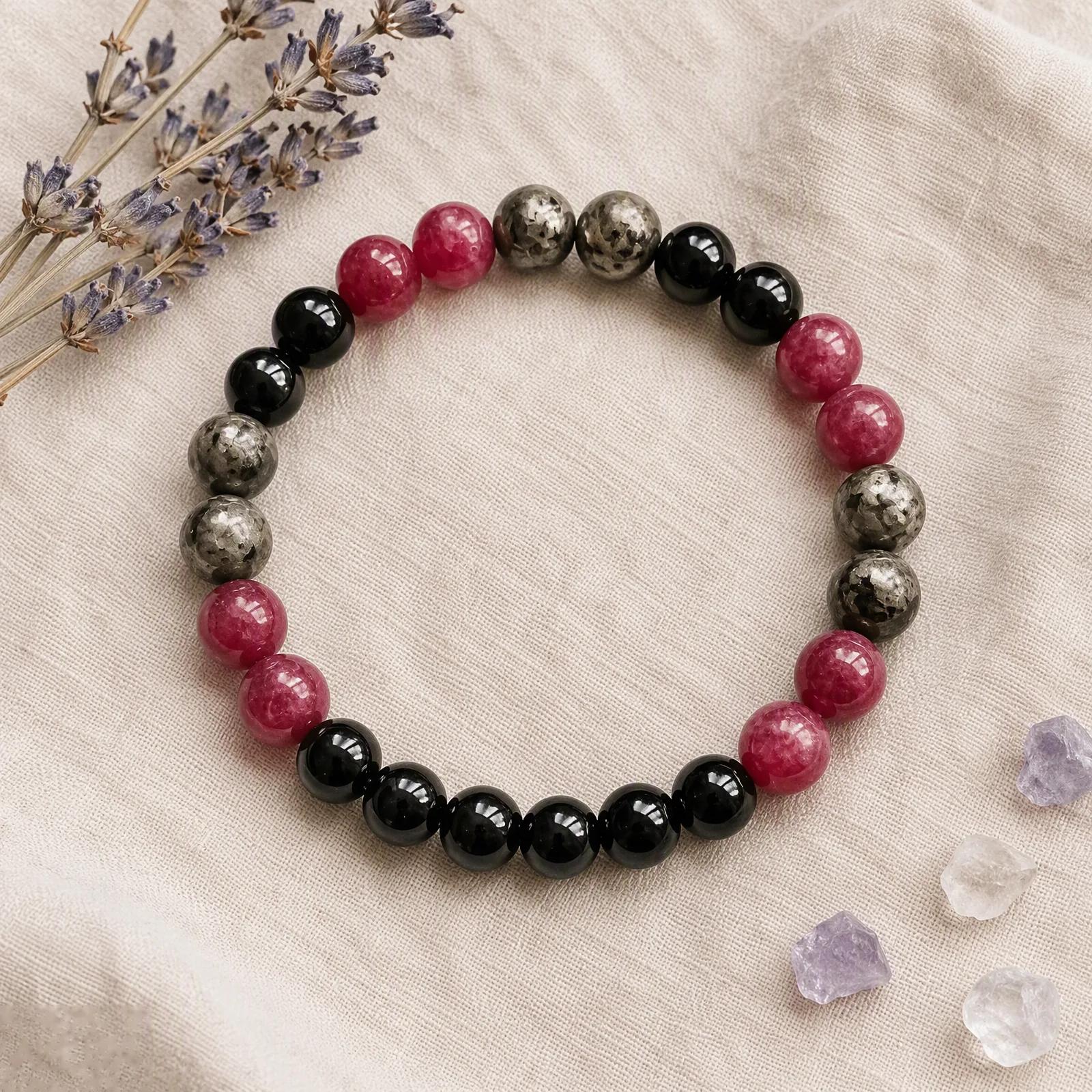 Natural Stone Beaded Bracelet — genuine  crystal, Imported origin