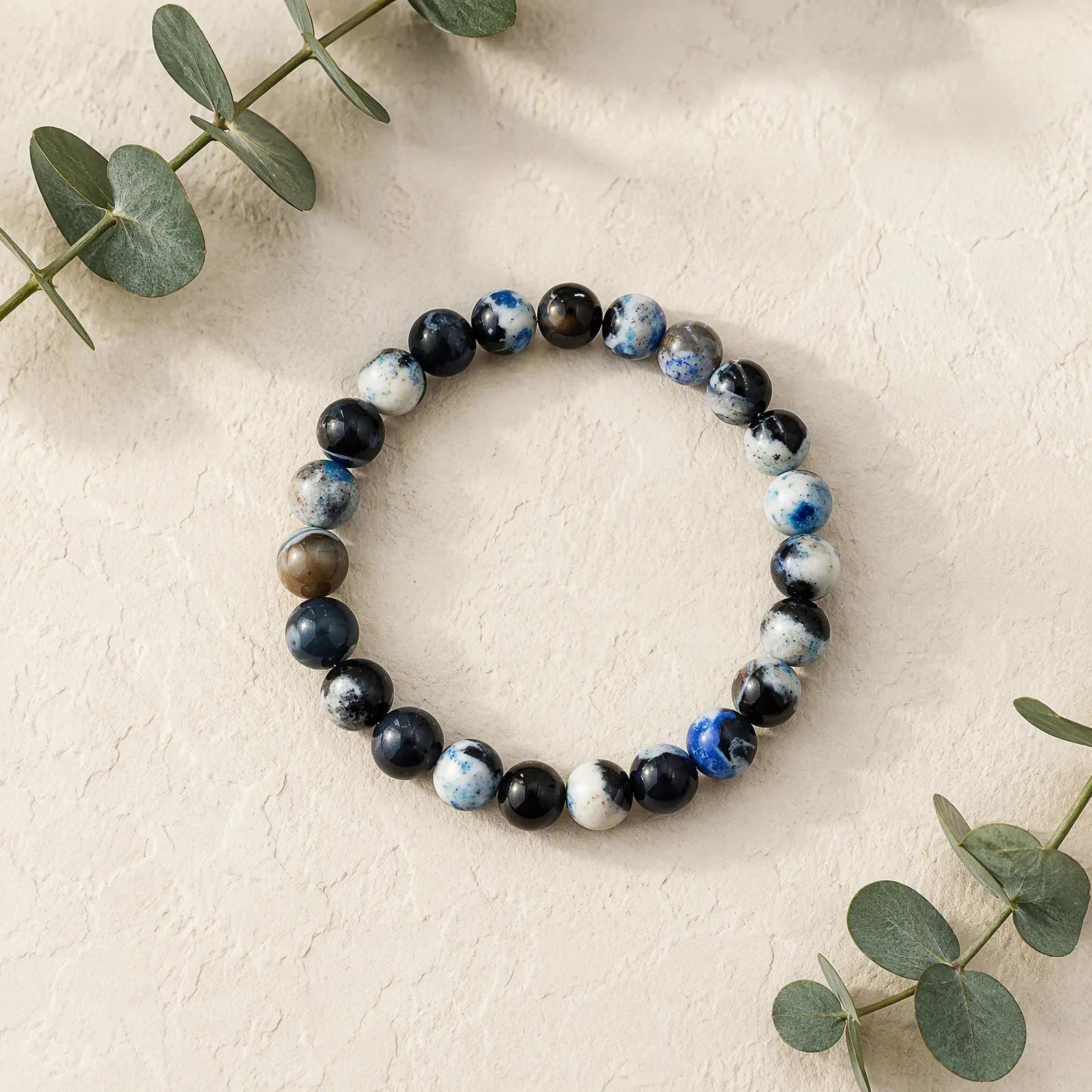 Agate Beaded Bracelet — Boho view 2