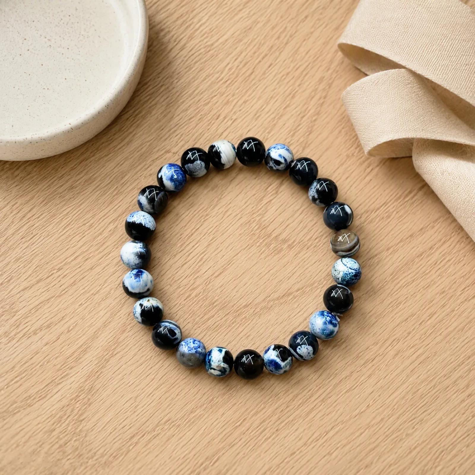 Agate Beaded Bracelet — Boho view 3
