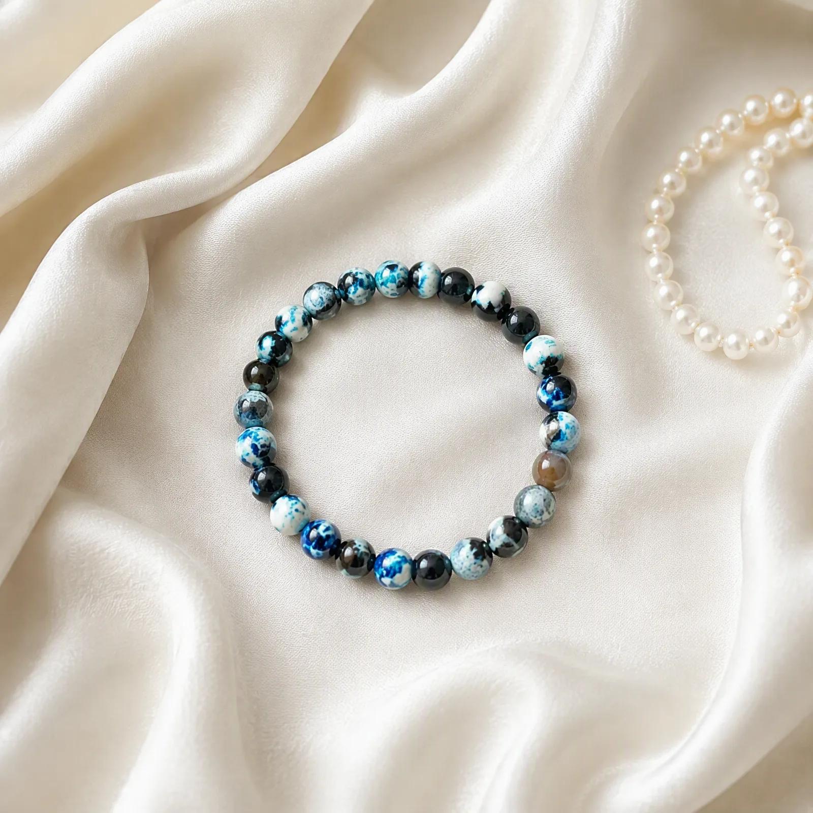 Agate Beaded Bracelet — Boho view 4