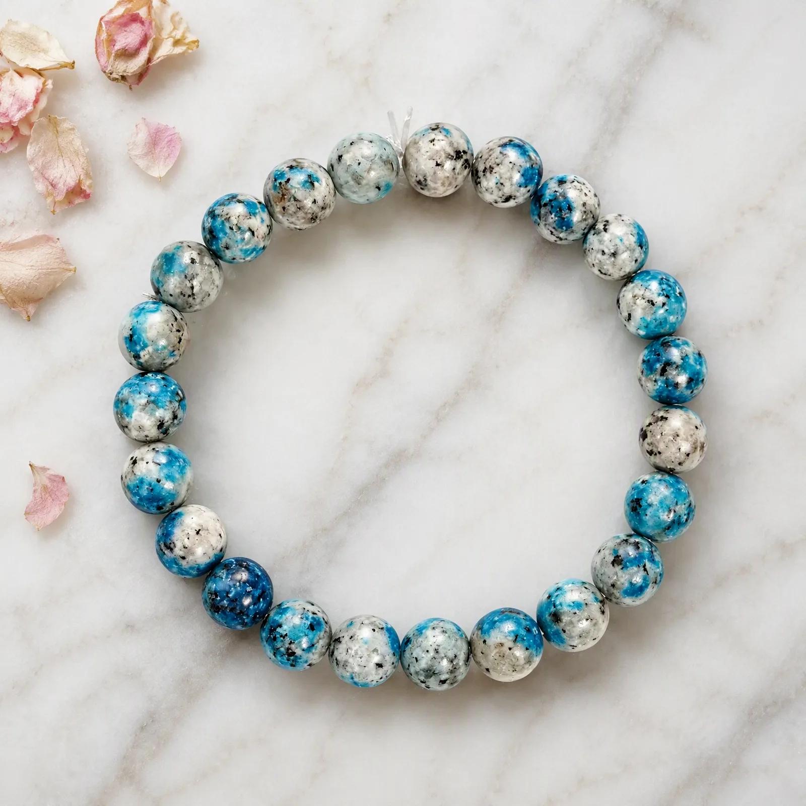 K2 Stone Beaded Bracelet — genuine K2 Stone crystal, Imported origin