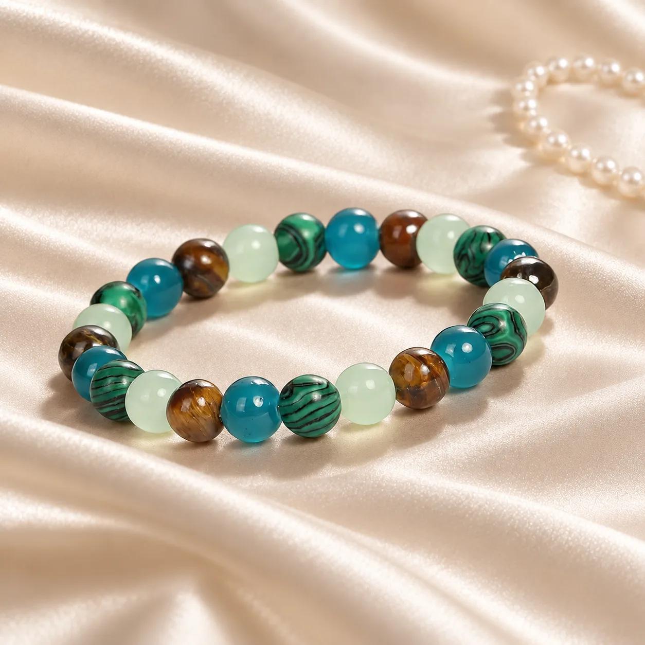 Tiger Eye & Malachite Beaded Bracelet — Abundance view 2