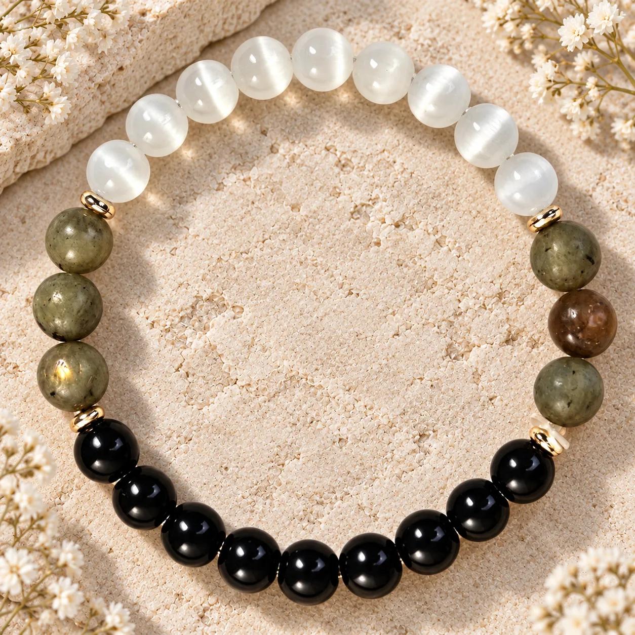 Natural Stone Beaded Bracelet — Handmade view 1