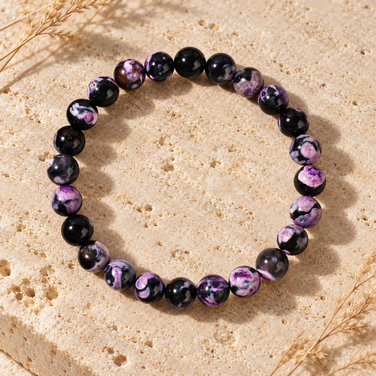 Fire Agate & Agate Beaded Bracelet — Boho view 2