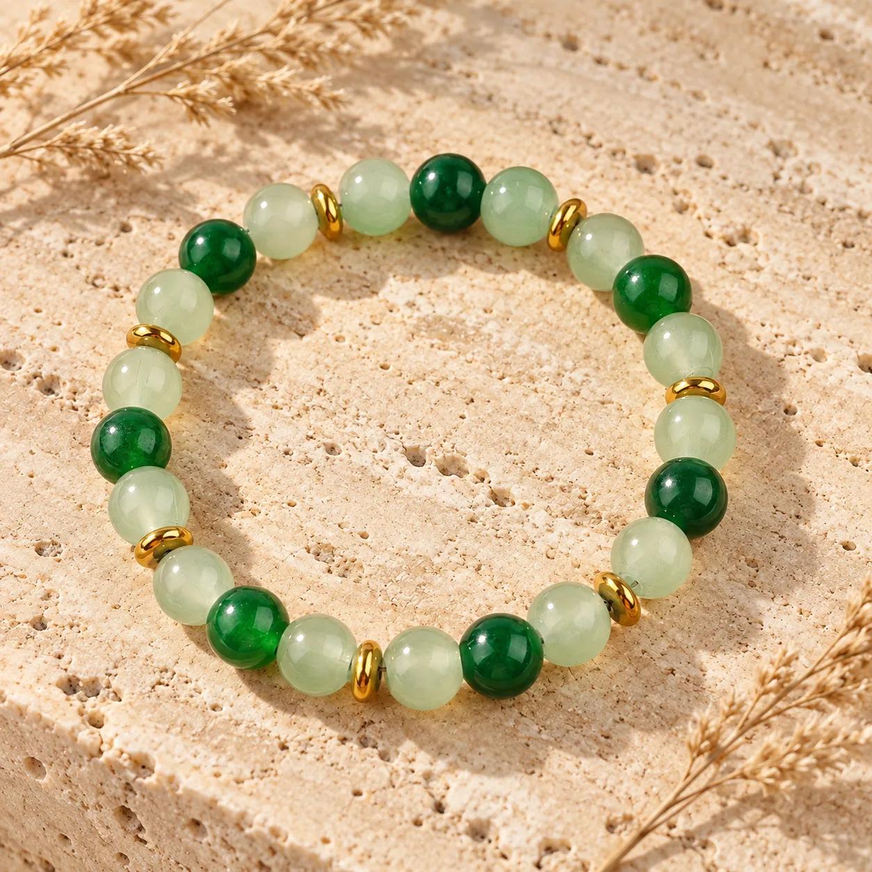 Green Aventurine & Agate & Aventurine Beaded Bracelet view 2