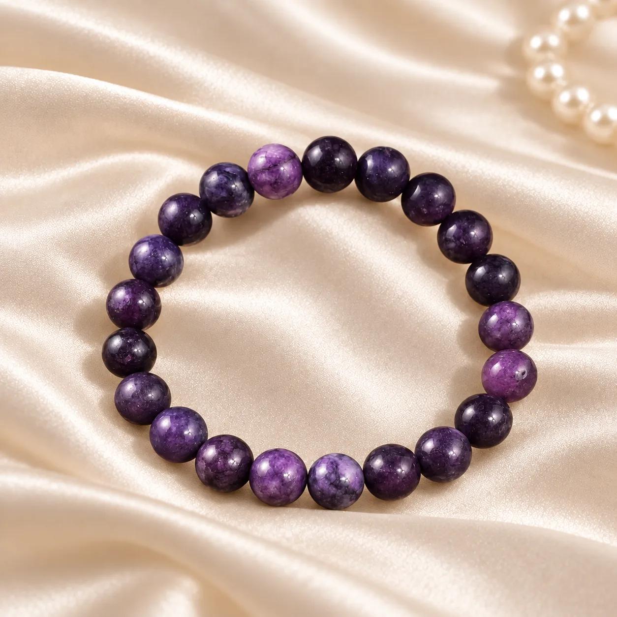 Amethyst Beaded Bracelet view 2