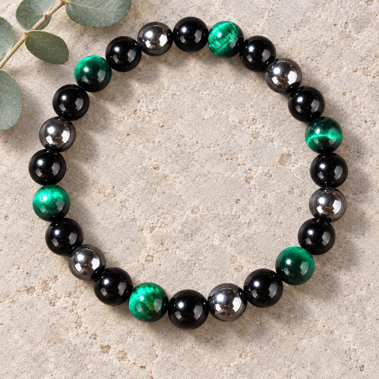 Hematite Beaded Bracelet — genuine Hematite crystal, Imported origin