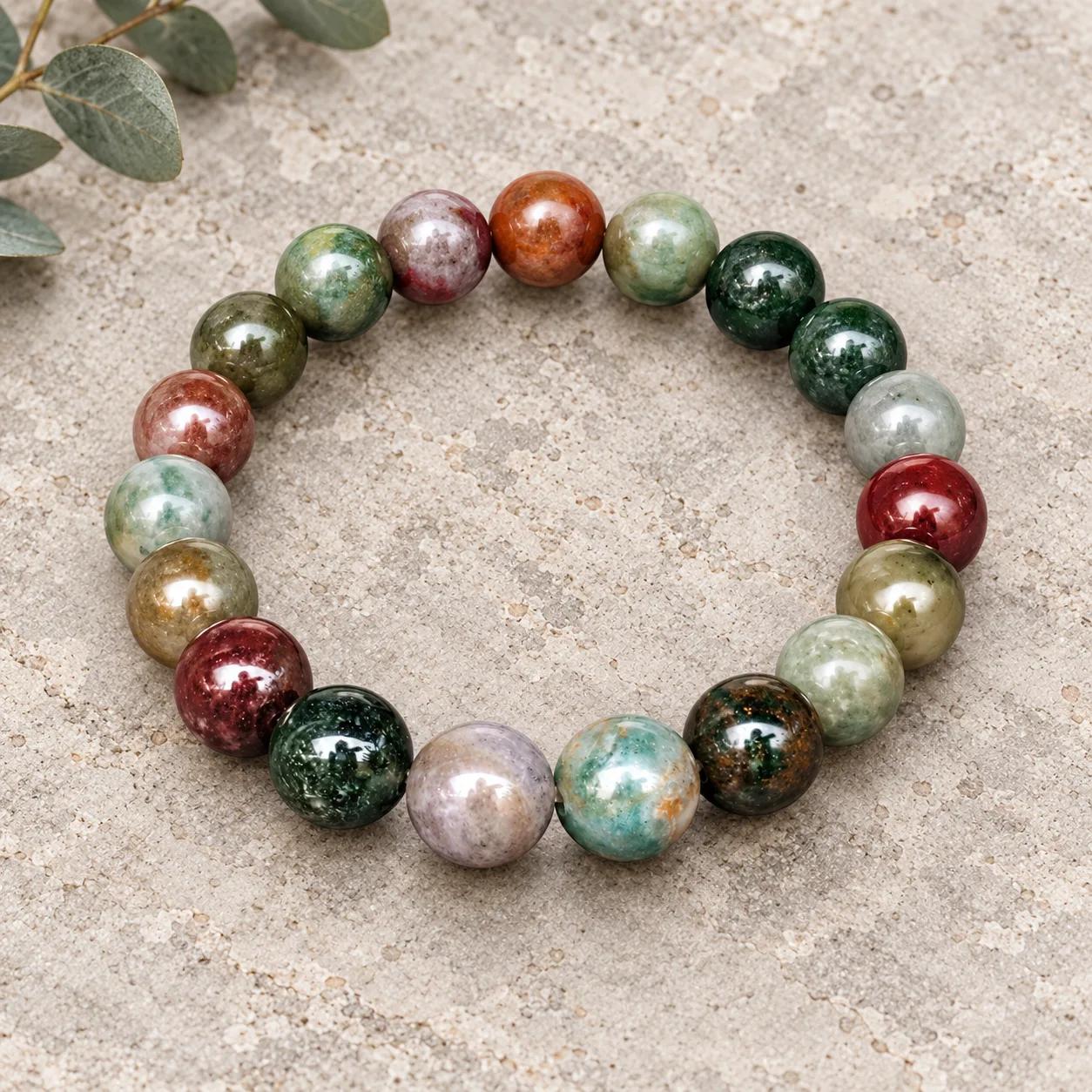 The Energy Bracelet — Indian Agate — genuine Indian Agate crystal, Imported origin