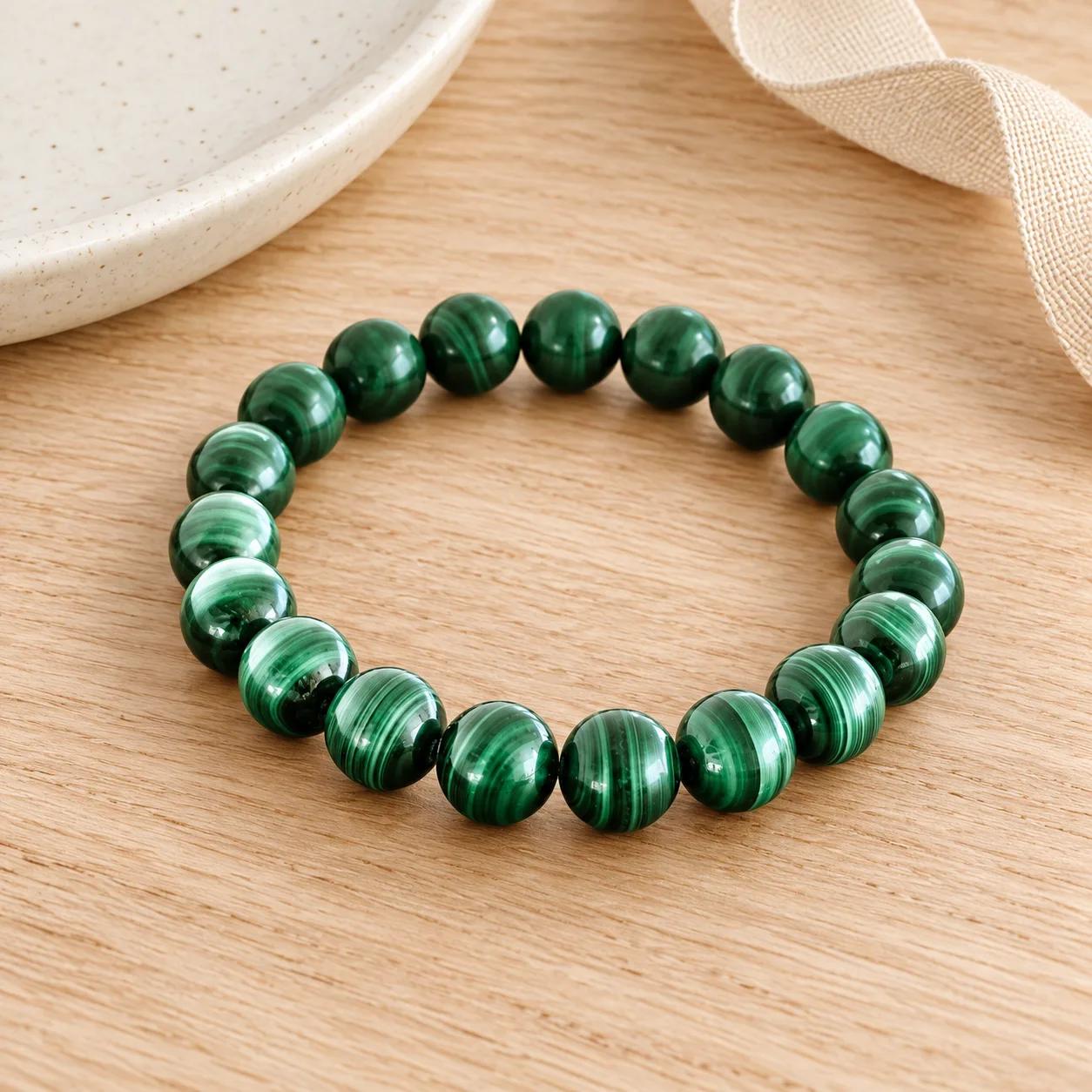 The Anxiety Bracelet — Malachite — genuine Malachite crystal, Imported origin