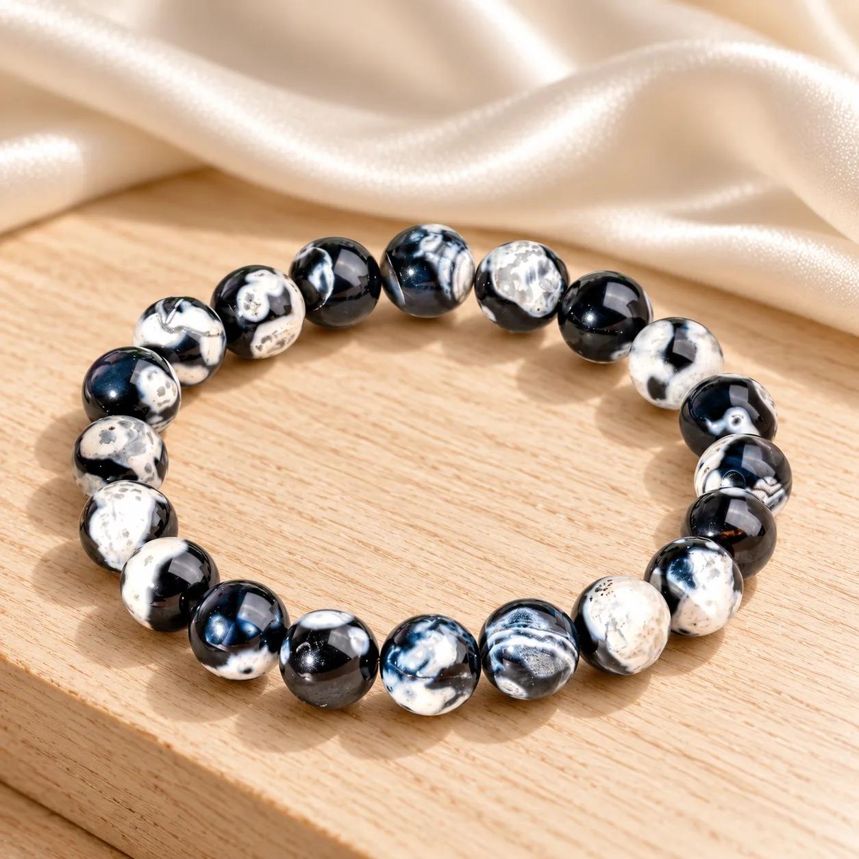 Exotic Orca Agate Bracelet of Deep Healing view 2