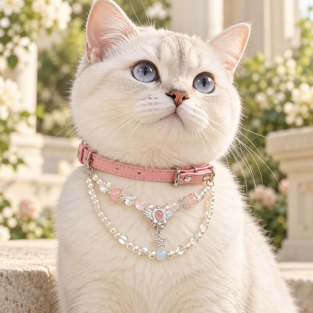 Rose Heart Double-Layer Pet Collar — genuine  crystal,  origin