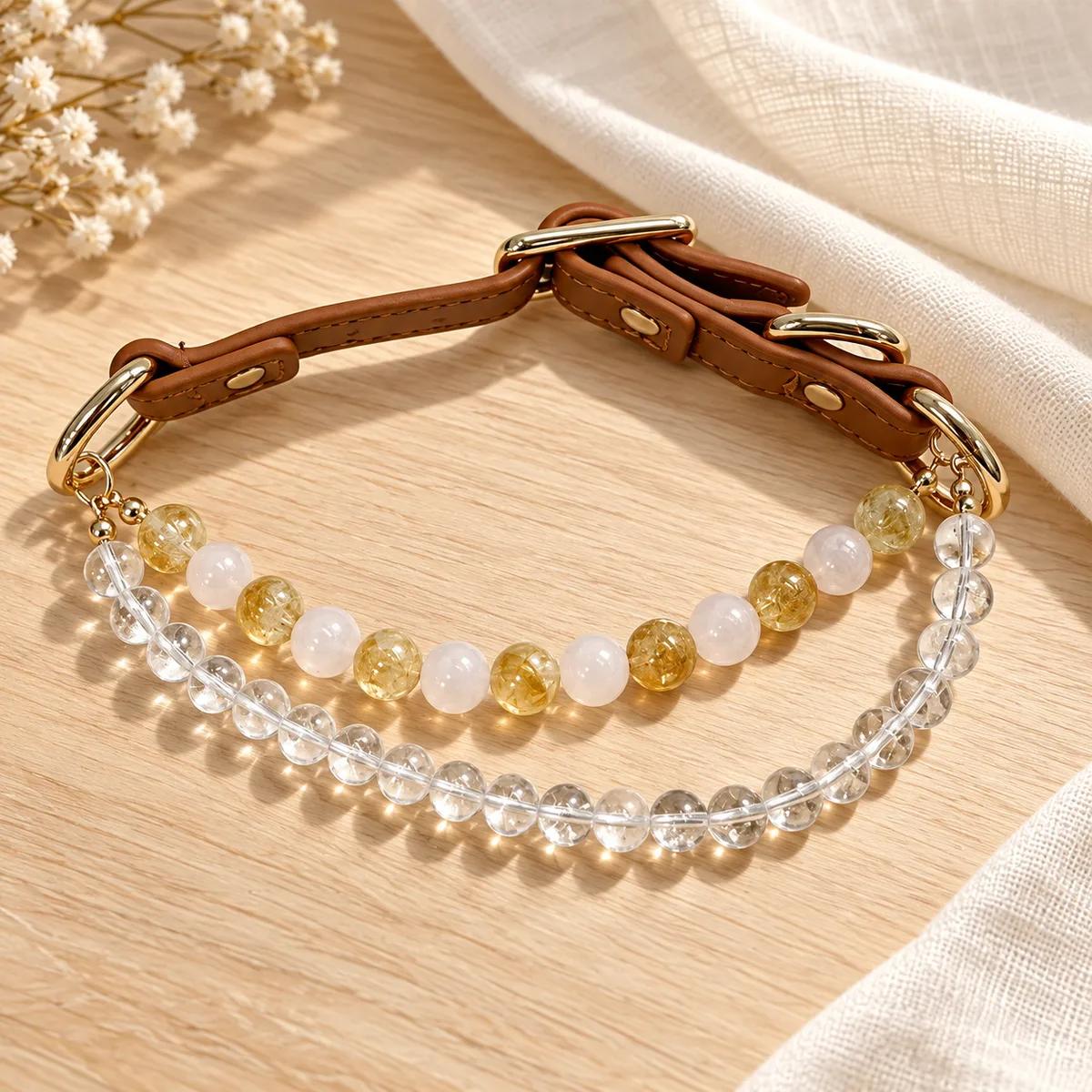 Golden Crystal Double-Layer Pet Collar view 2