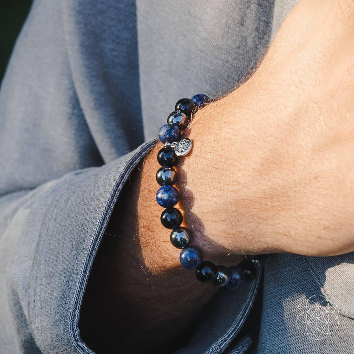 The Energy-Shield Bracelet — Lapis & Onyx view 2