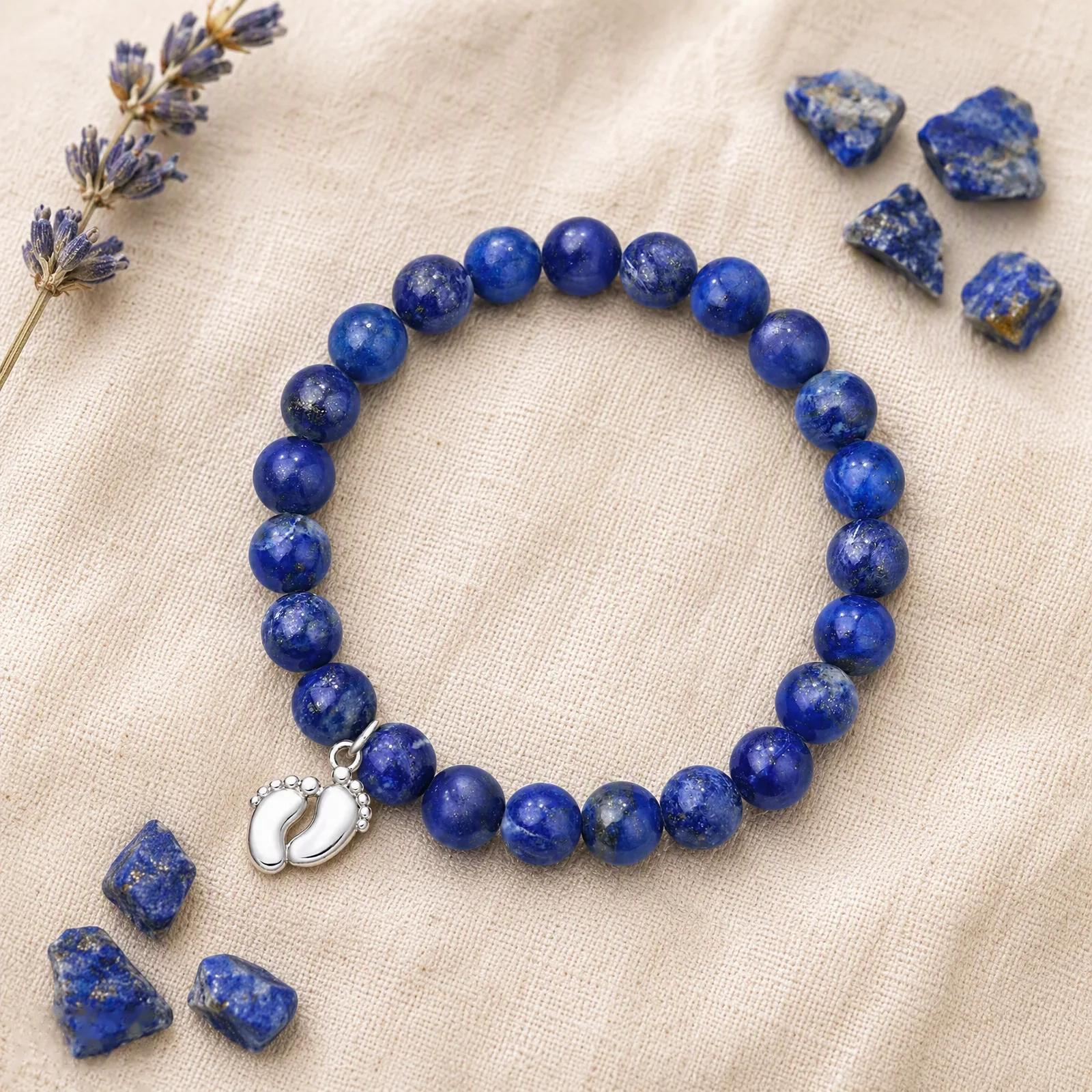 Lapis Lazuli & Purple Agate & Rhodonite Beaded Bracelet — Friendship view 1