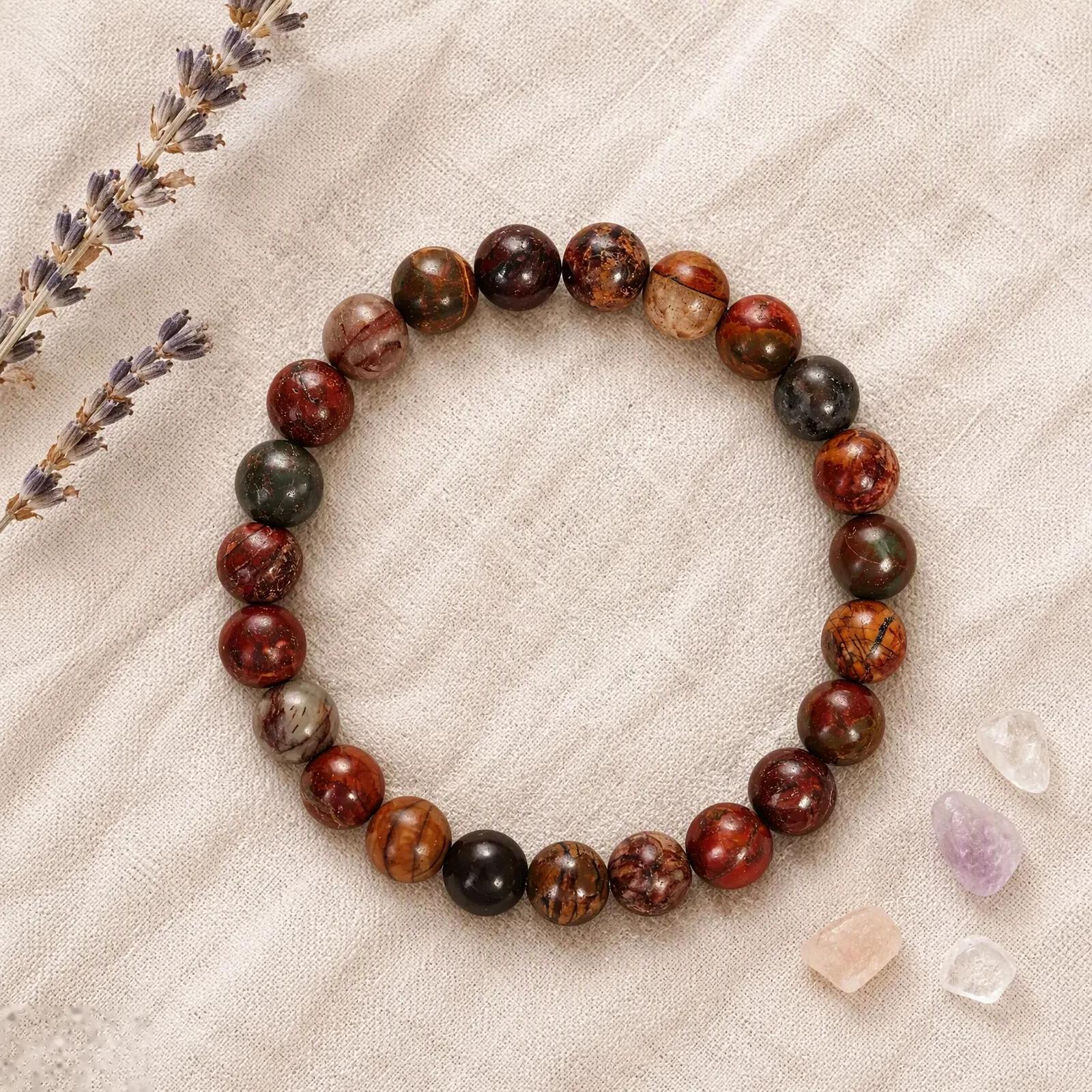 Natural Stone Beaded Bracelet — Vintage Handmade view 1