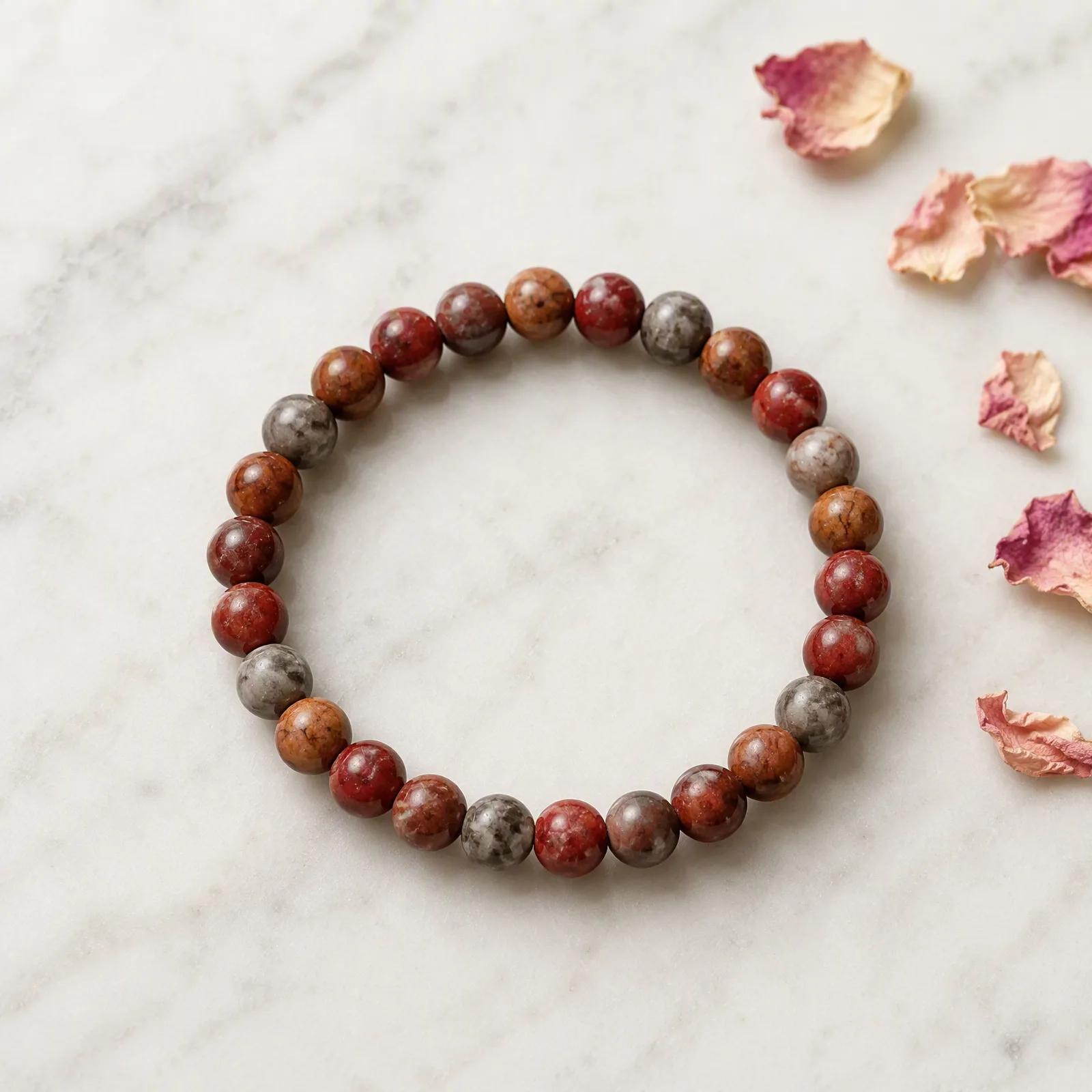 Natural Stone Beaded Bracelet — Vintage Handmade view 2