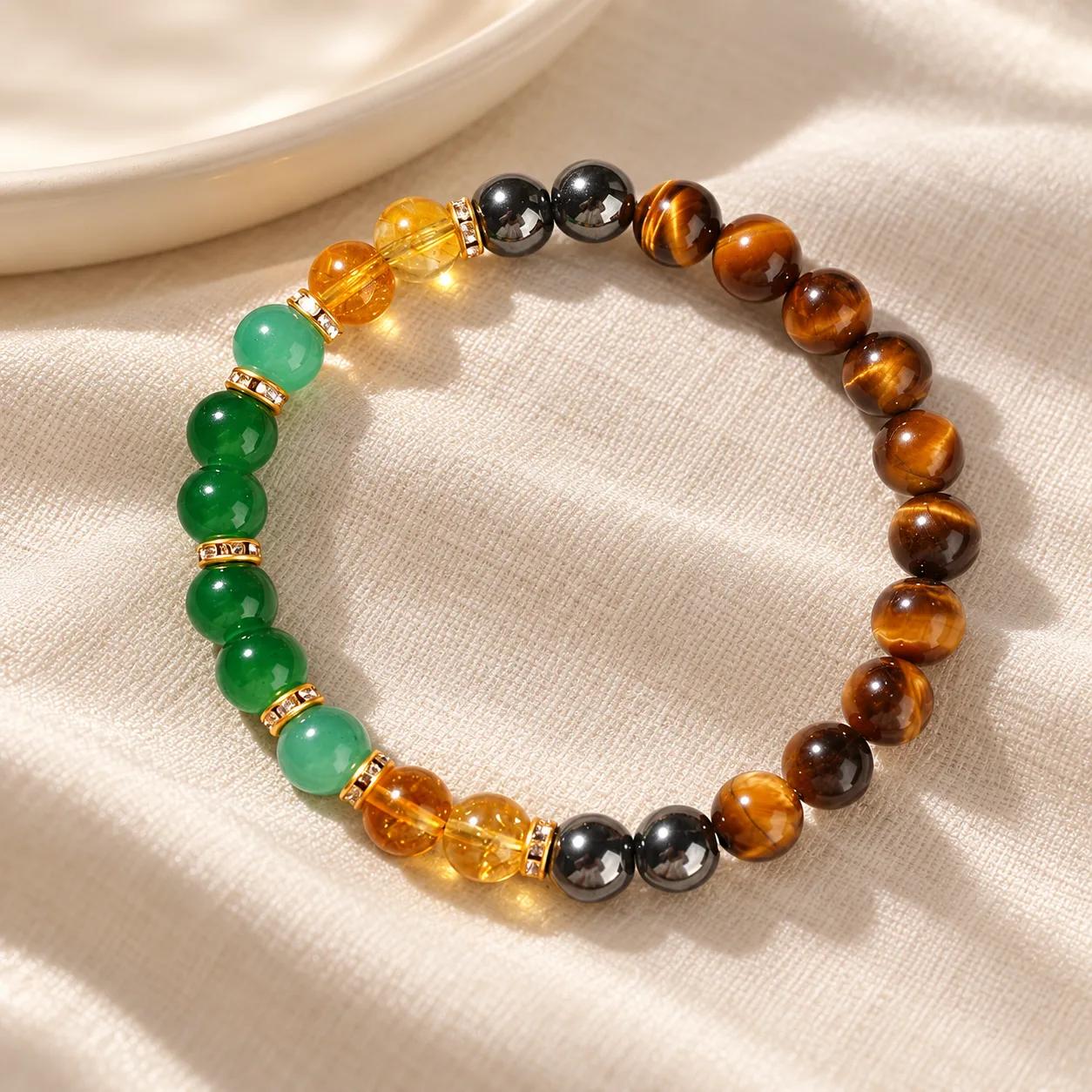 Tiger Eye & Citrine Beaded Bracelet view 2