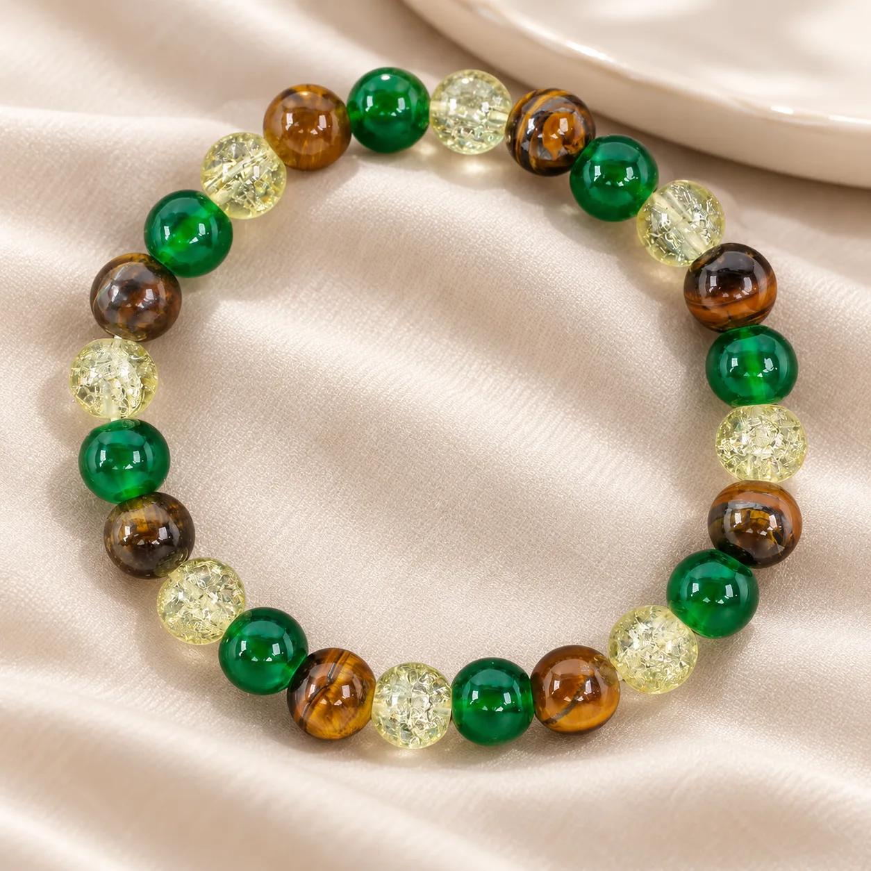 Tiger Eye Beaded Bracelet — Unisex Handmade view 2