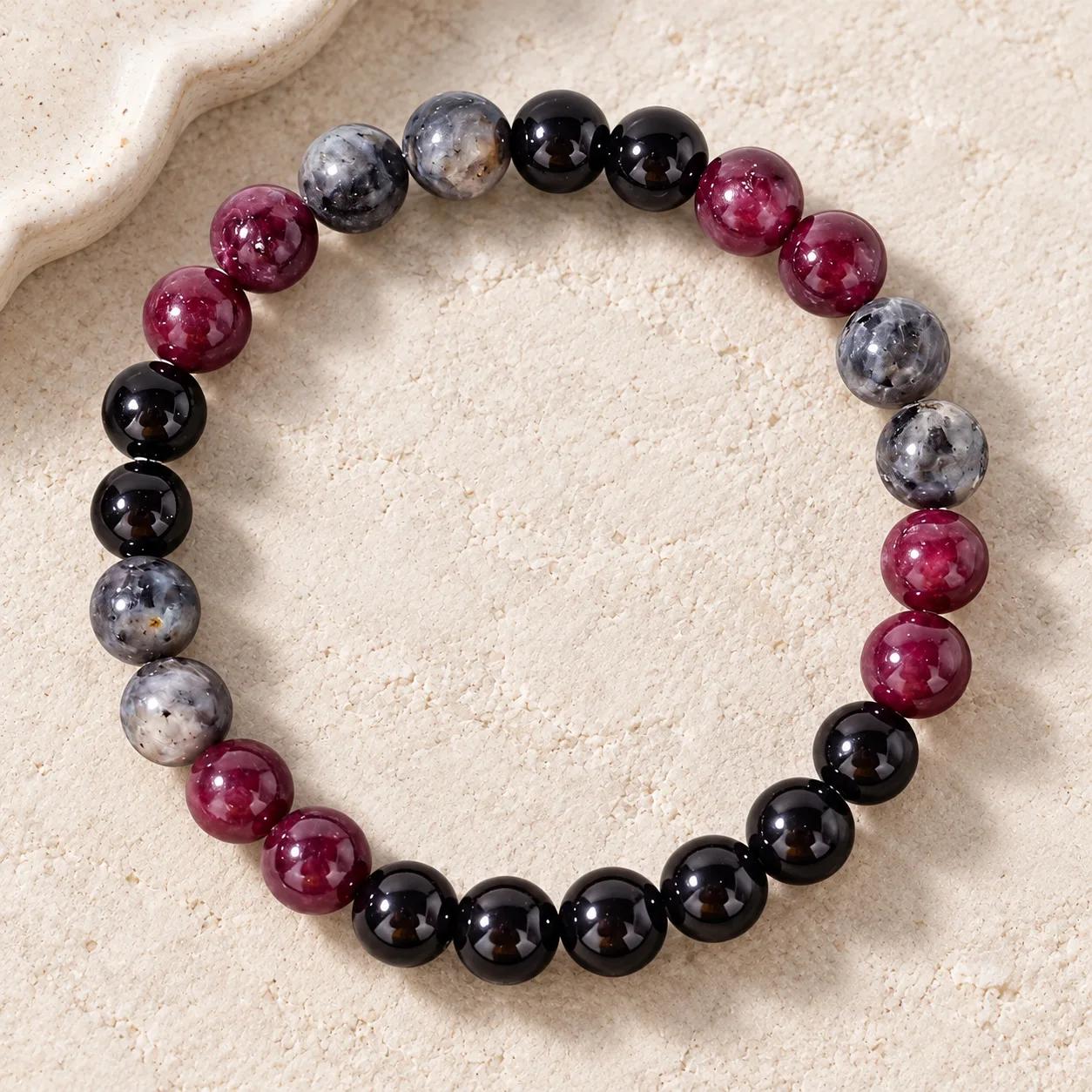 Garnet Beaded Bracelet — Vintage Handmade view 1