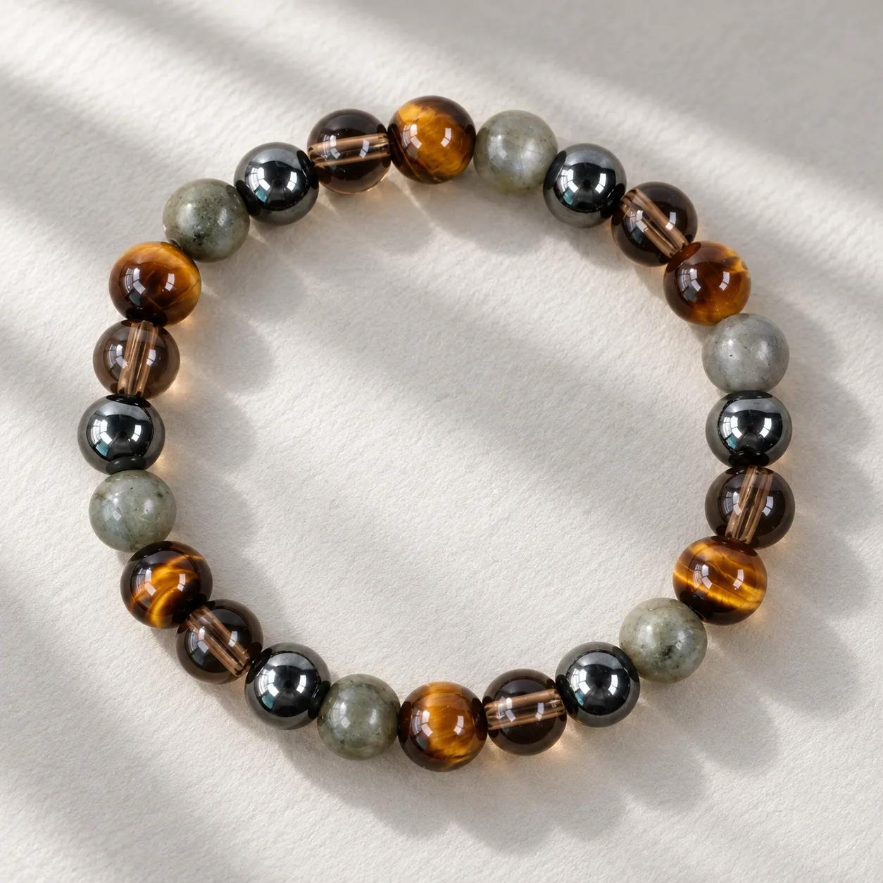 Hematite & Labradorite Beaded Bracelet view 2